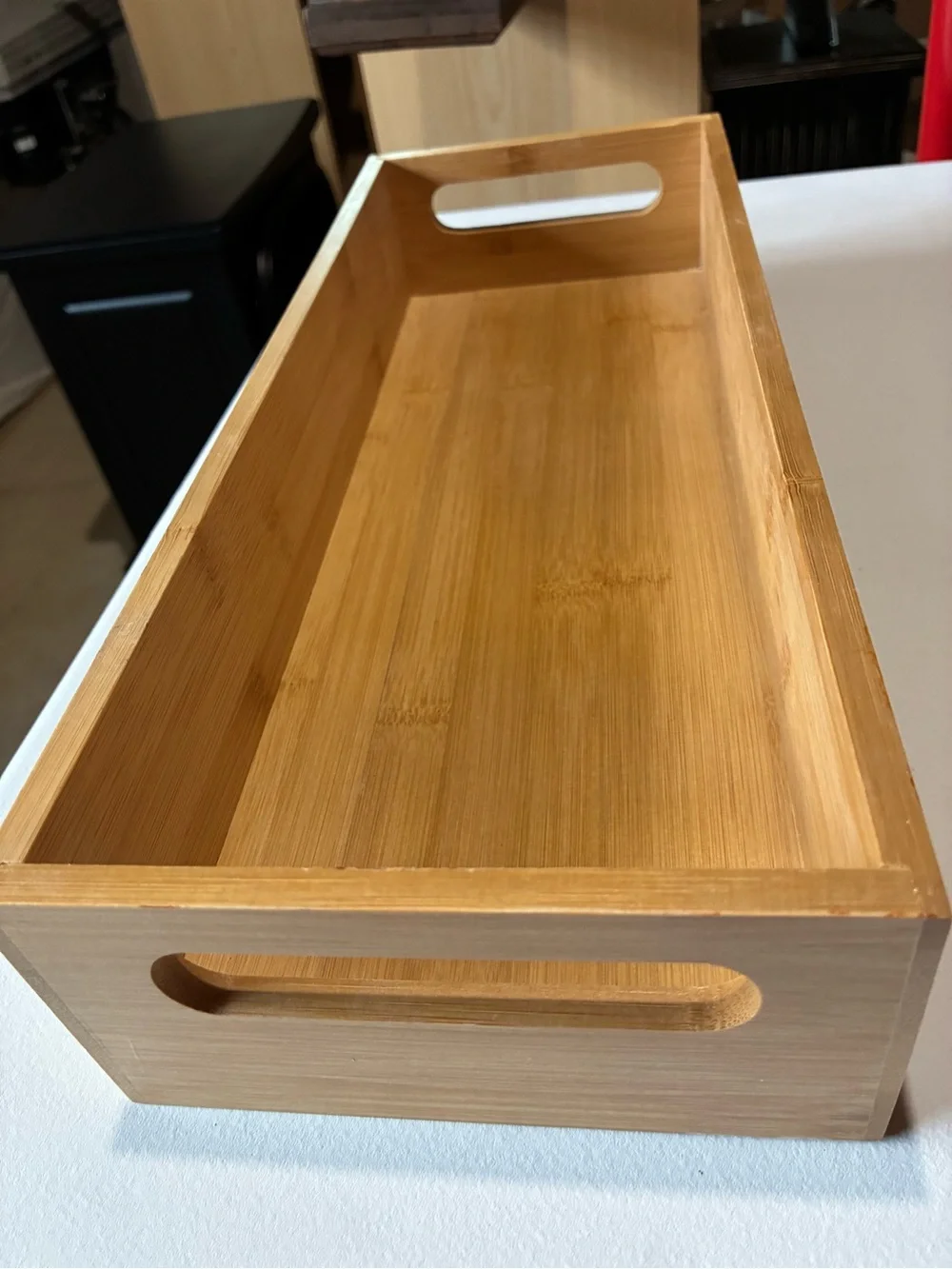Natural Bamboo Bath Caddy Tray - Tan EUC!